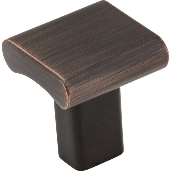 Elements By Hardware Resources 1" Overall Length Brushed Oil Rubbed Bronze Square Park Cabinet Knob 183DBAC